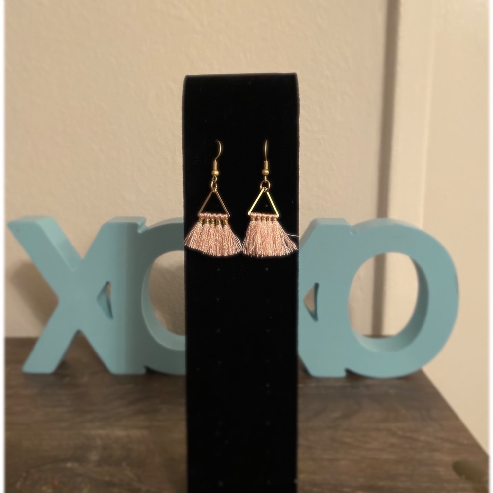 Pink Fringe Earrings
